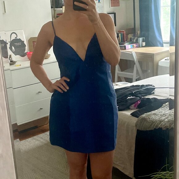 Lulus NWOT Festive Royal Blue Cocktail Mini Dress - Picture 8 of 8